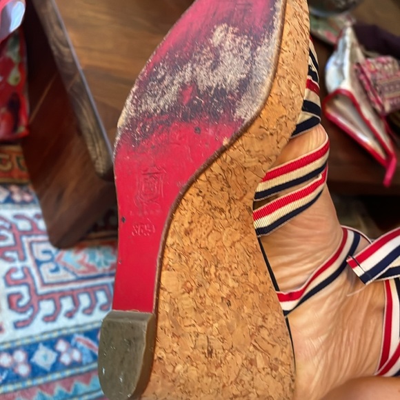 Christian Louboutin size 36.5 Printed Grosgrain Trim Espadrilles - Picture 8 of 9
